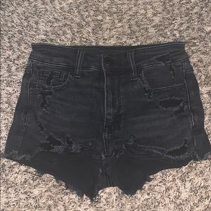 American eagle black jeans ripped shorts